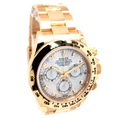 Rolex Oyster Perpetual Cosmograph Daytona 40 Yellow Gold Mother of Pearl Diamond