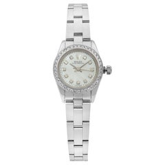 Rolex Oyster Perpetual Custom Diamond Bezel and Dial Ladies Watch 76080