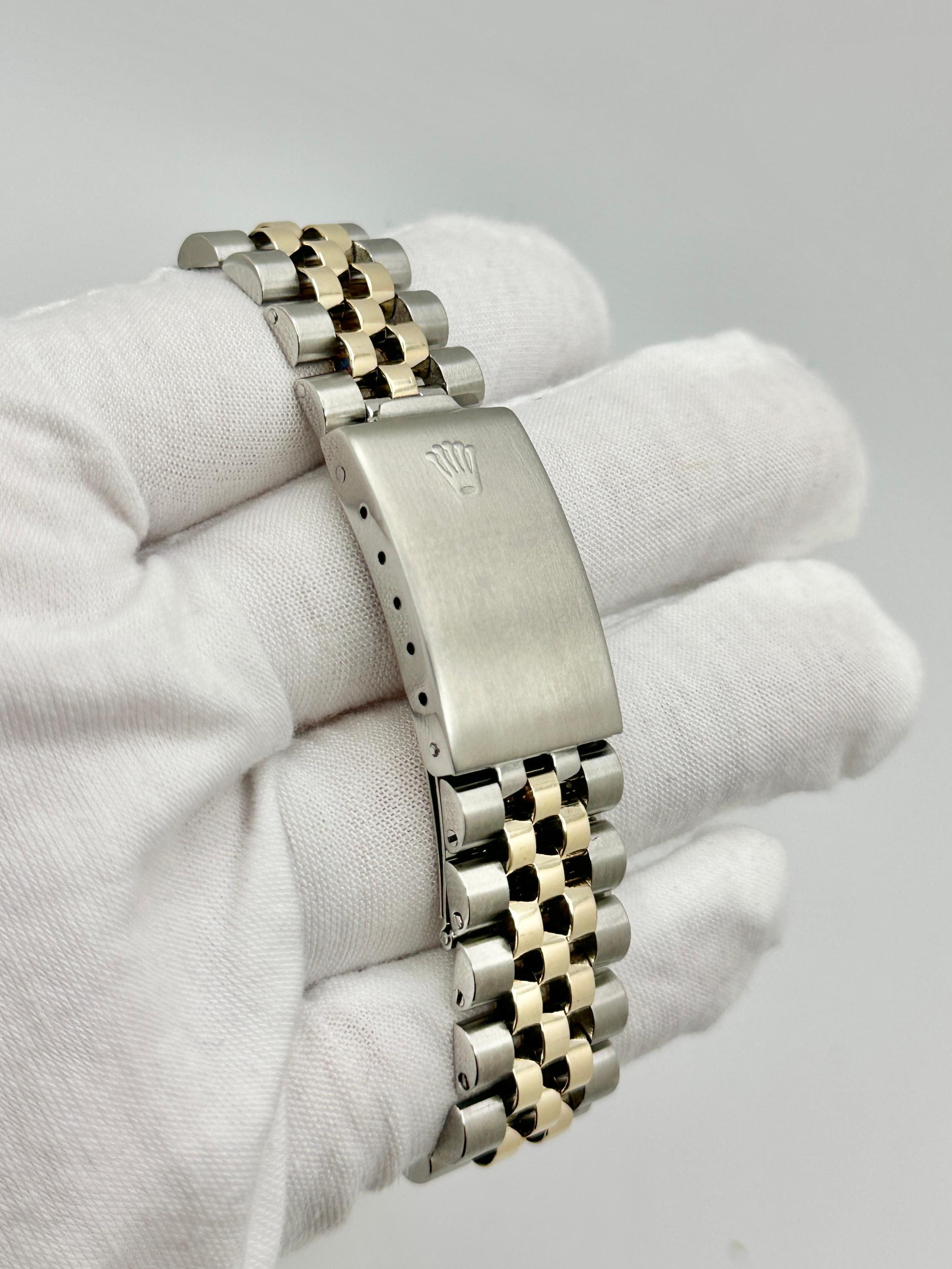 Rolex Oyster Perpetual Date 1500 34mm Cadran gris Or jaune 14K Acier inoxydable en vente 2