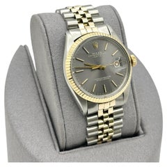 Rolex Oyster Perpetual Date 1500 34mm Gray Dial 14K Yellow Gold Stainless Steel