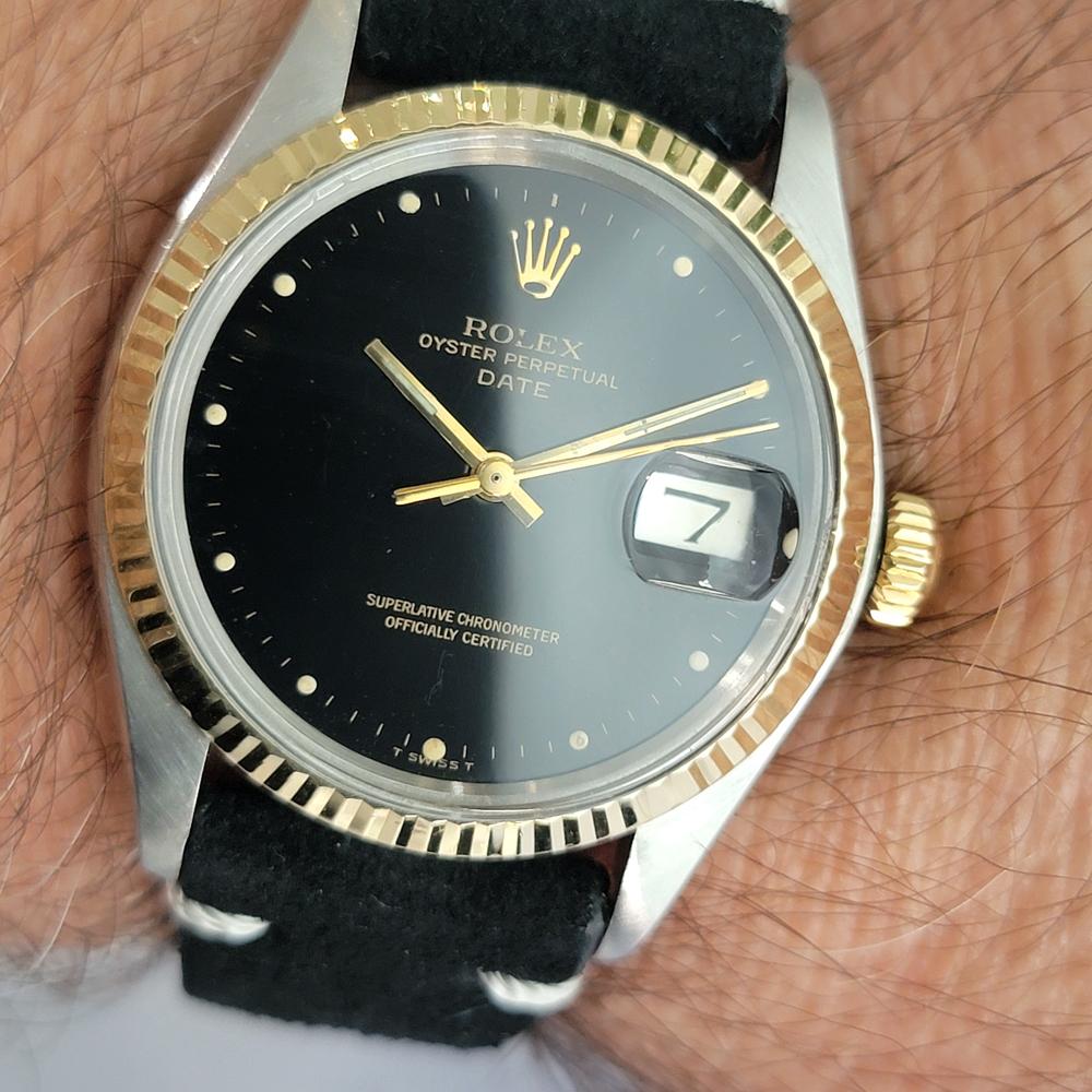 Rolex Oyster Perpetual Date 1500 35mm 14k Gold SS Herren 1970s Automatik RA624B im Angebot 10