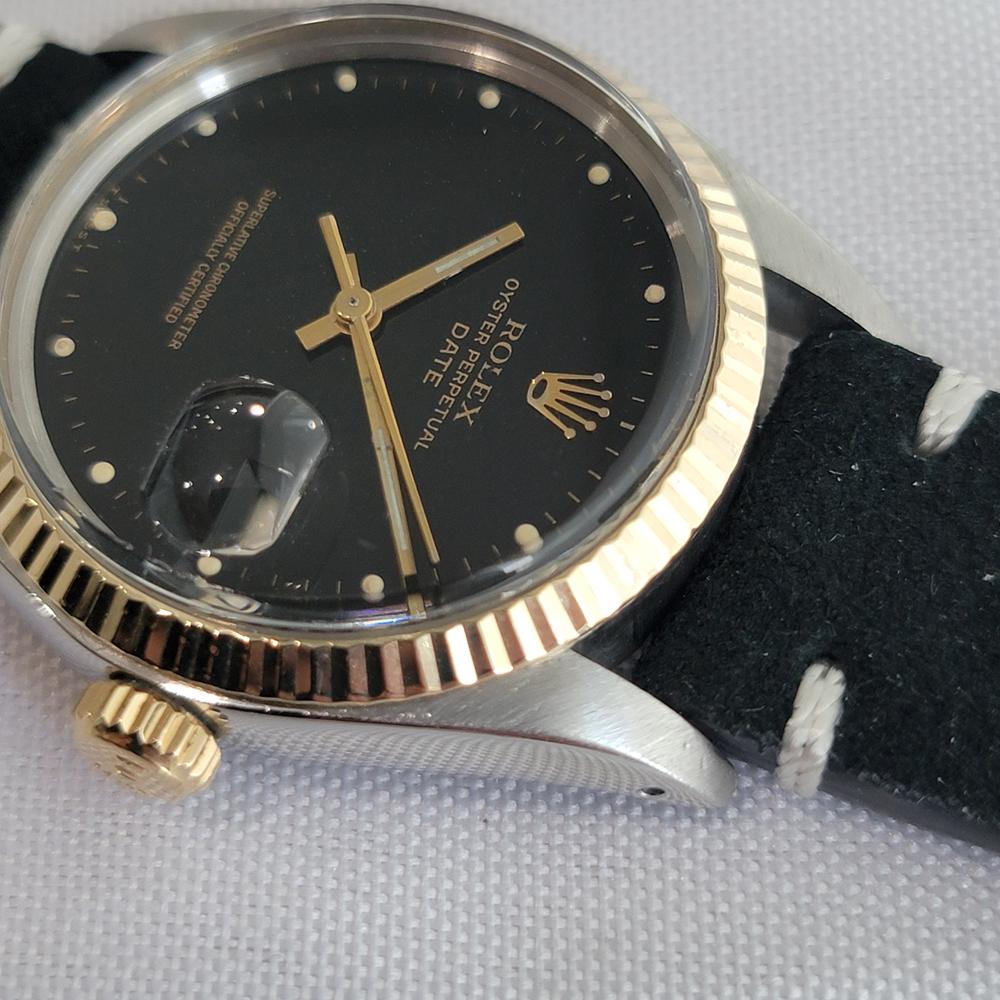 Rolex Oyster Perpetual Date 1500 35mm 14k Gold SS Herren 1970s Automatik RA624B im Angebot 3