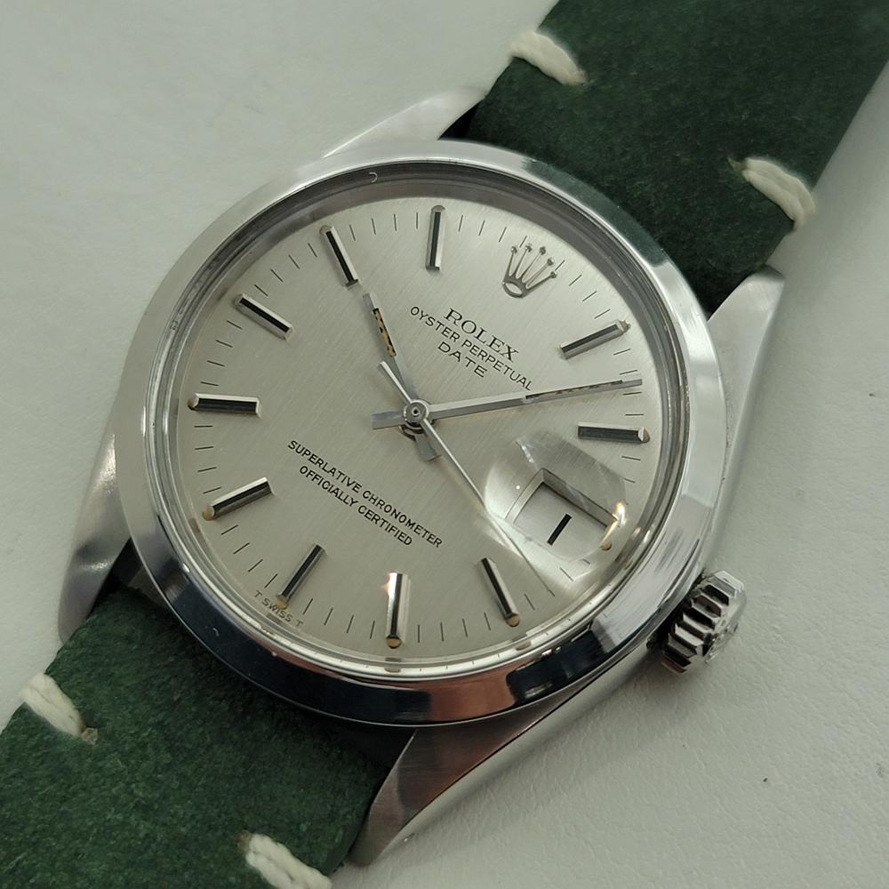 Men's Rolex Oyster Perpetual Date Ref 1500 35mm Mens Vintage Automatic 1970s RA601B For Sale