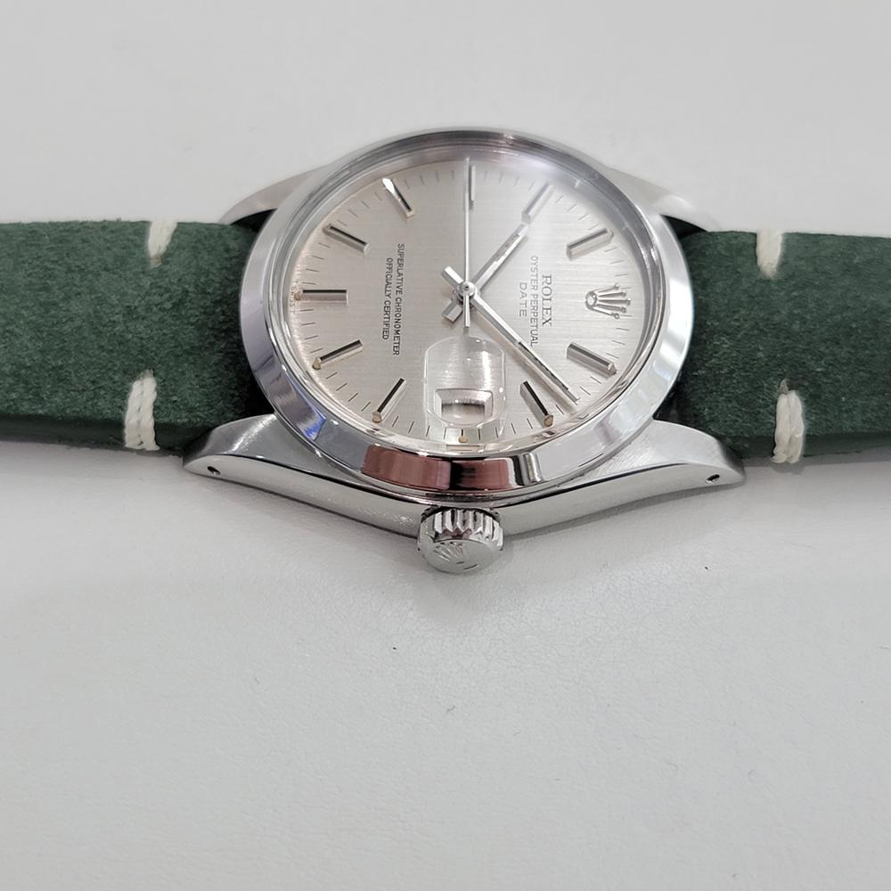 Rolex Oyster Perpetual Date Ref 1500 35mm Mens Vintage Automatic 1970s RA601B For Sale 1