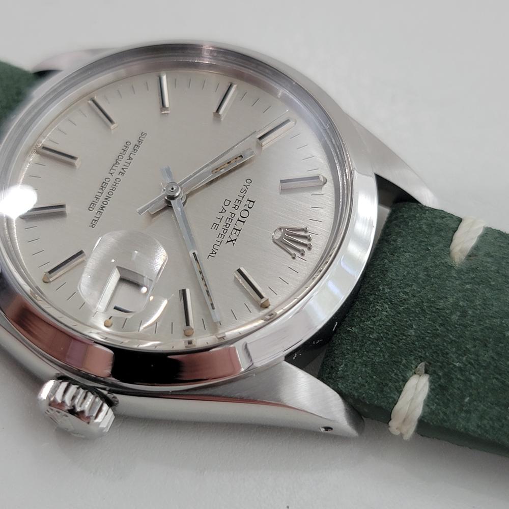 Rolex Oyster Perpetual Date Ref 1500 35mm Mens Vintage Automatic 1970s RA601B For Sale 2