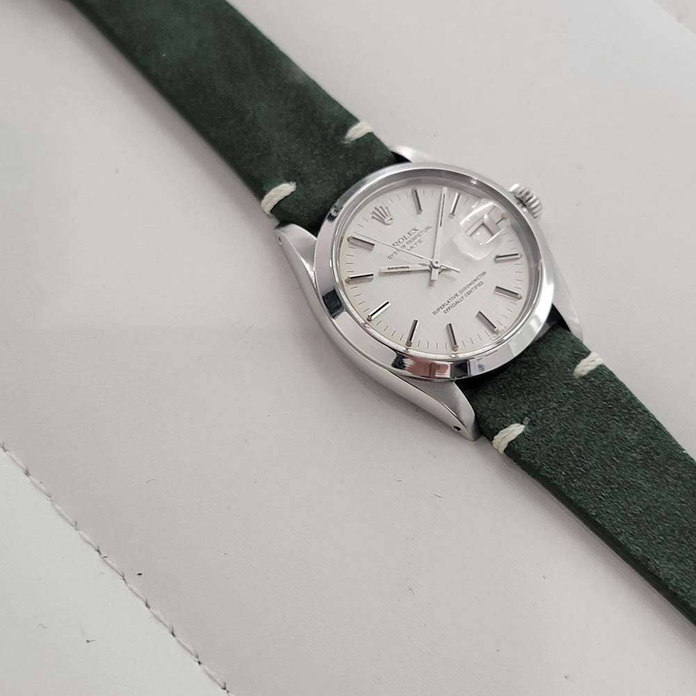 Rolex Oyster Perpetual Date Ref 1500 35mm Mens Vintage Automatic 1970s RA601B For Sale 3