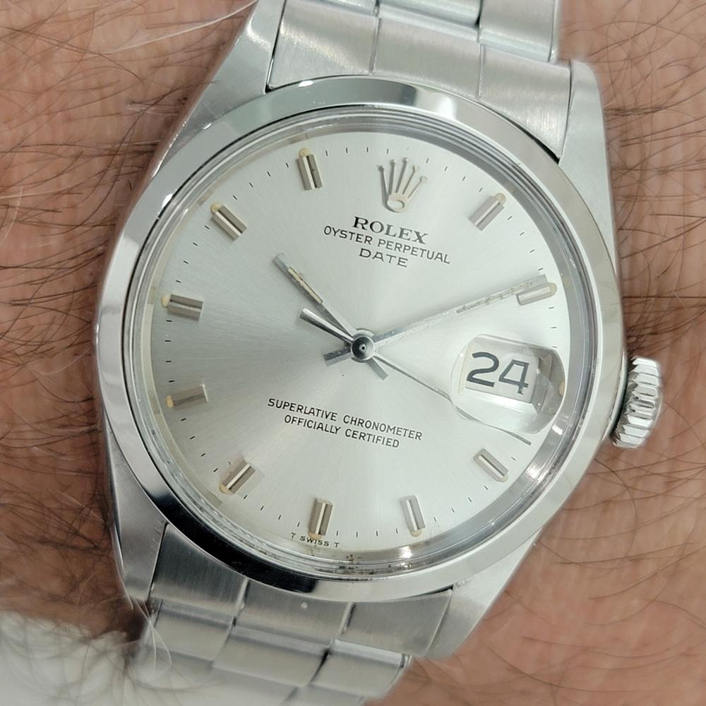 Rolex Oyster Perpetual Date 1500 35mm Mens Automatic 1970s All Original RA602 en vente 10
