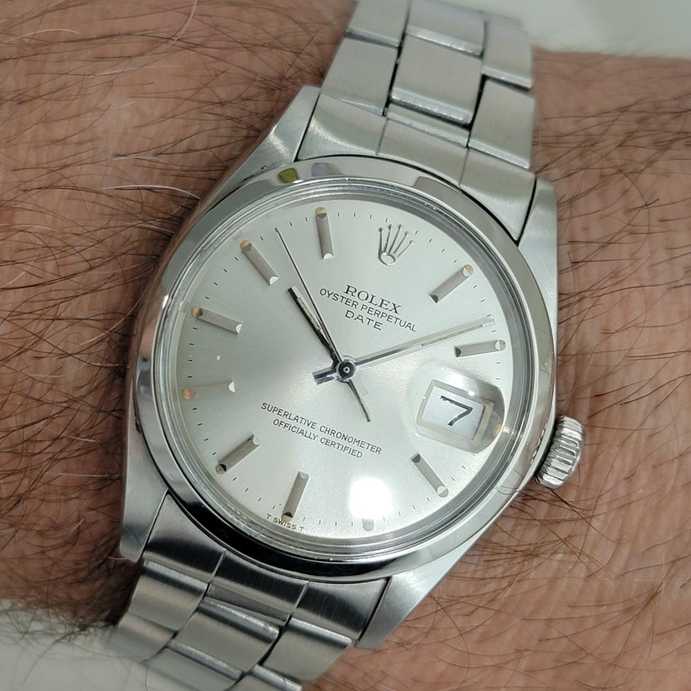Rolex Oyster Perpetual Date 1500 35mm Herren Automatik 1970er Jahre Alle Original RA602 im Angebot 11