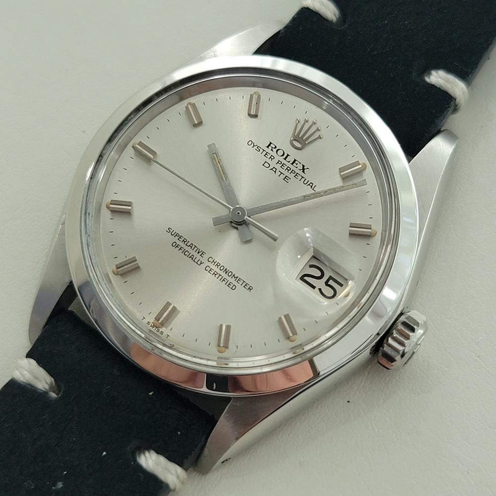Men's Rolex Oyster Perpetual Date Ref 1500 35mm Mens Vintage Automatic 1970s RA602 For Sale