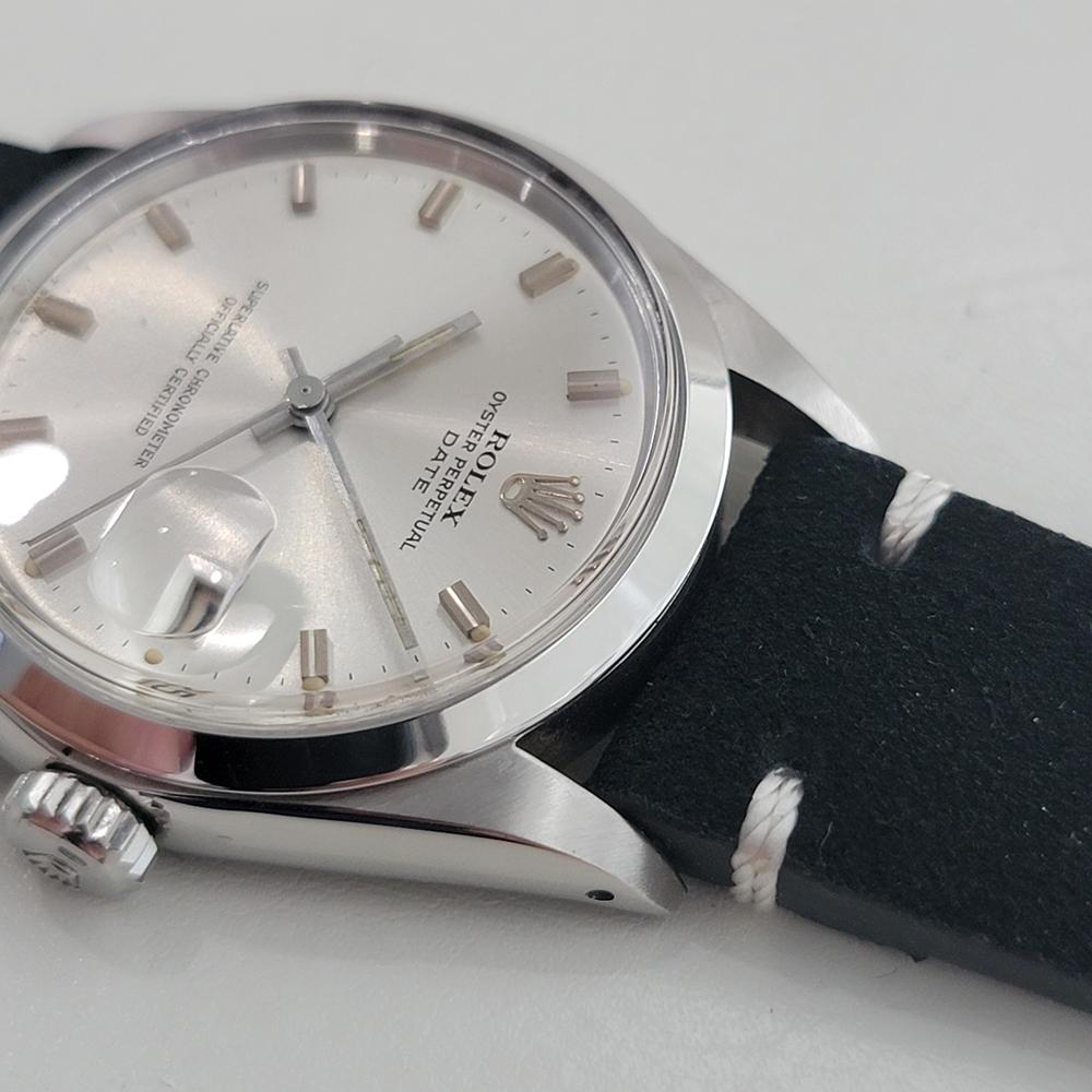 Rolex Oyster Perpetual Date Ref 1500 35mm Mens Vintage Automatic 1970s RA602 For Sale 2
