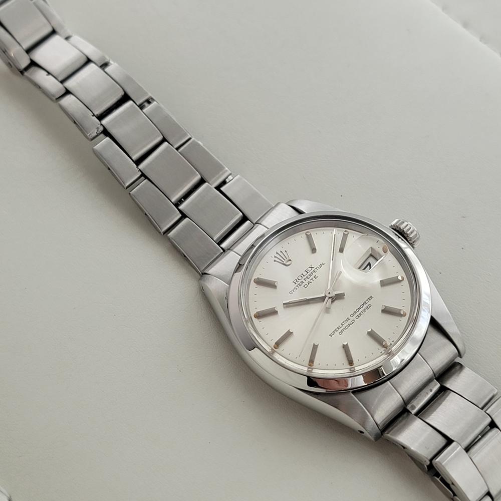 Rolex Oyster Perpetual Date 1500 35mm Herren Automatik 1970er Jahre Alle Original RA602 im Angebot 4