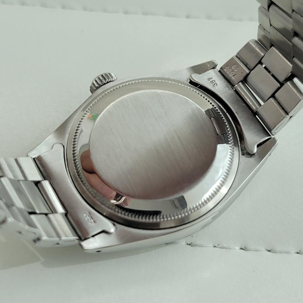 Rolex Oyster Perpetual Date 1500 35mm Herren Automatik 1970er Jahre Alle Original RA602 im Angebot 6