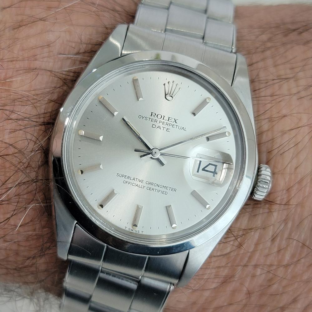 Rolex Oyster Perpetual Date 1500 35mm Mens Automatic 1970s All Original RA607 For Sale 10
