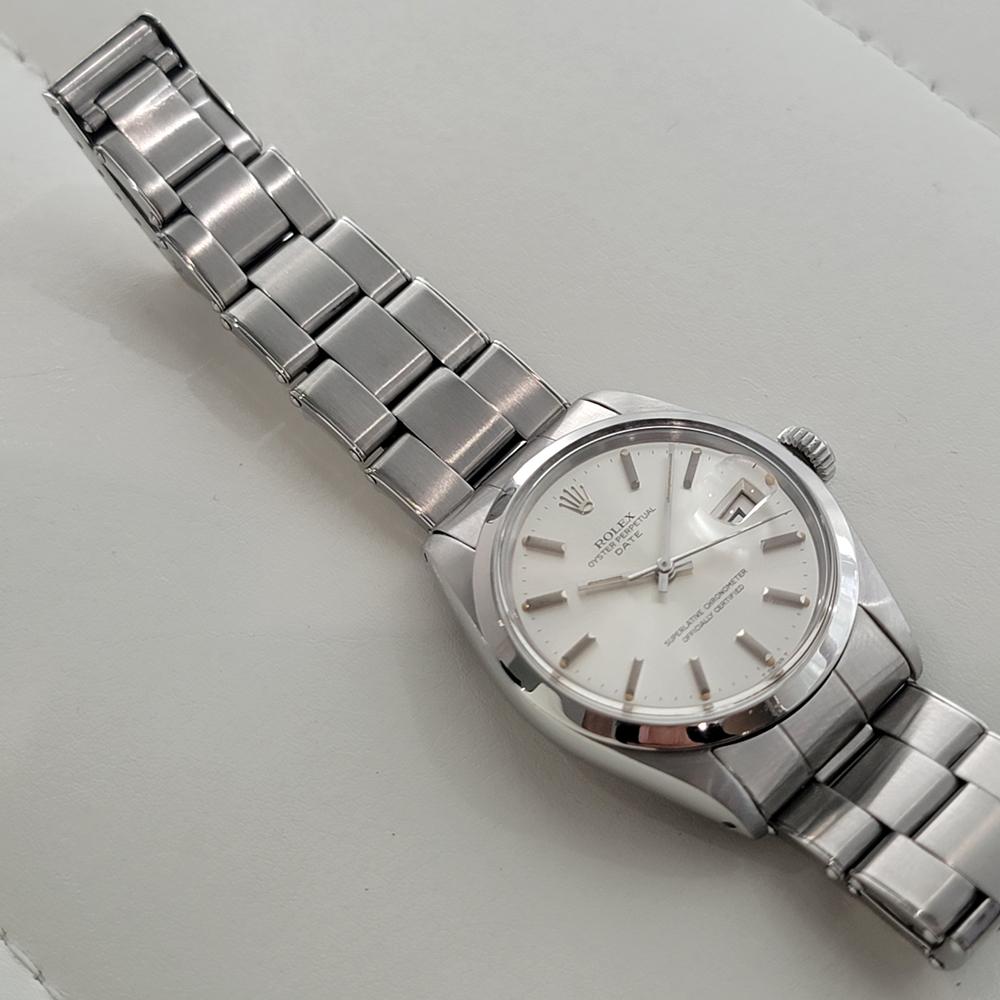 Rolex Oyster Perpetual Date 1500 35mm Mens Automatic 1970s All Original RA607 For Sale 3