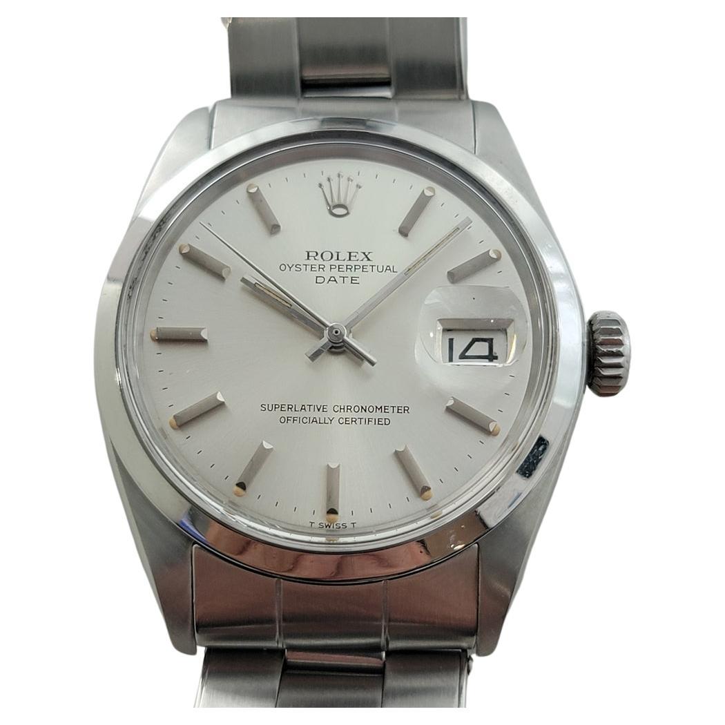 Rolex Oyster Perpetual Date 1500 35mm Mens Automatic 1970s All Original RA607 For Sale