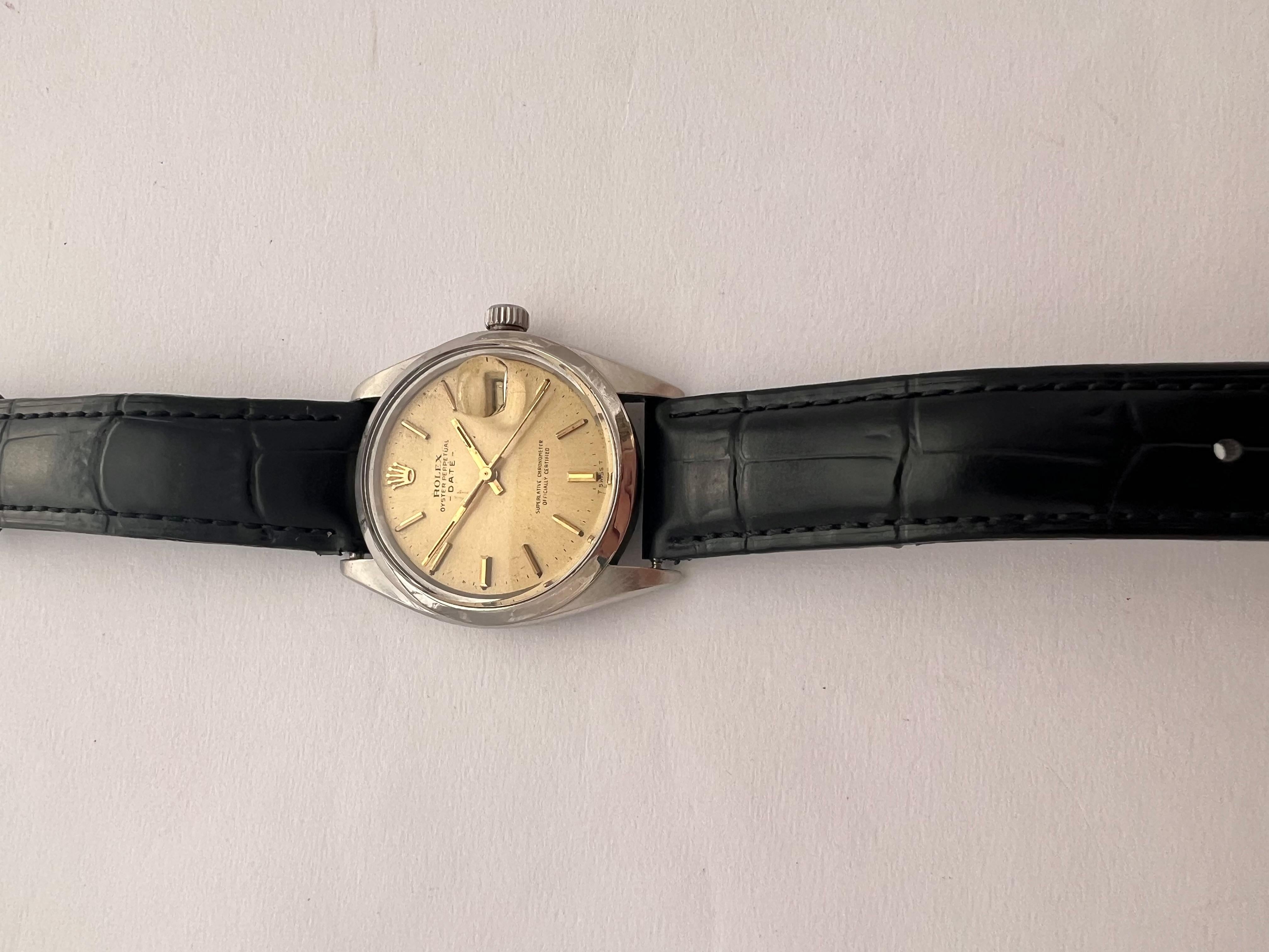 Rolex Oyster Perpetual Date 1500 Automatic Original Champagne Dial Watch For Sale 11
