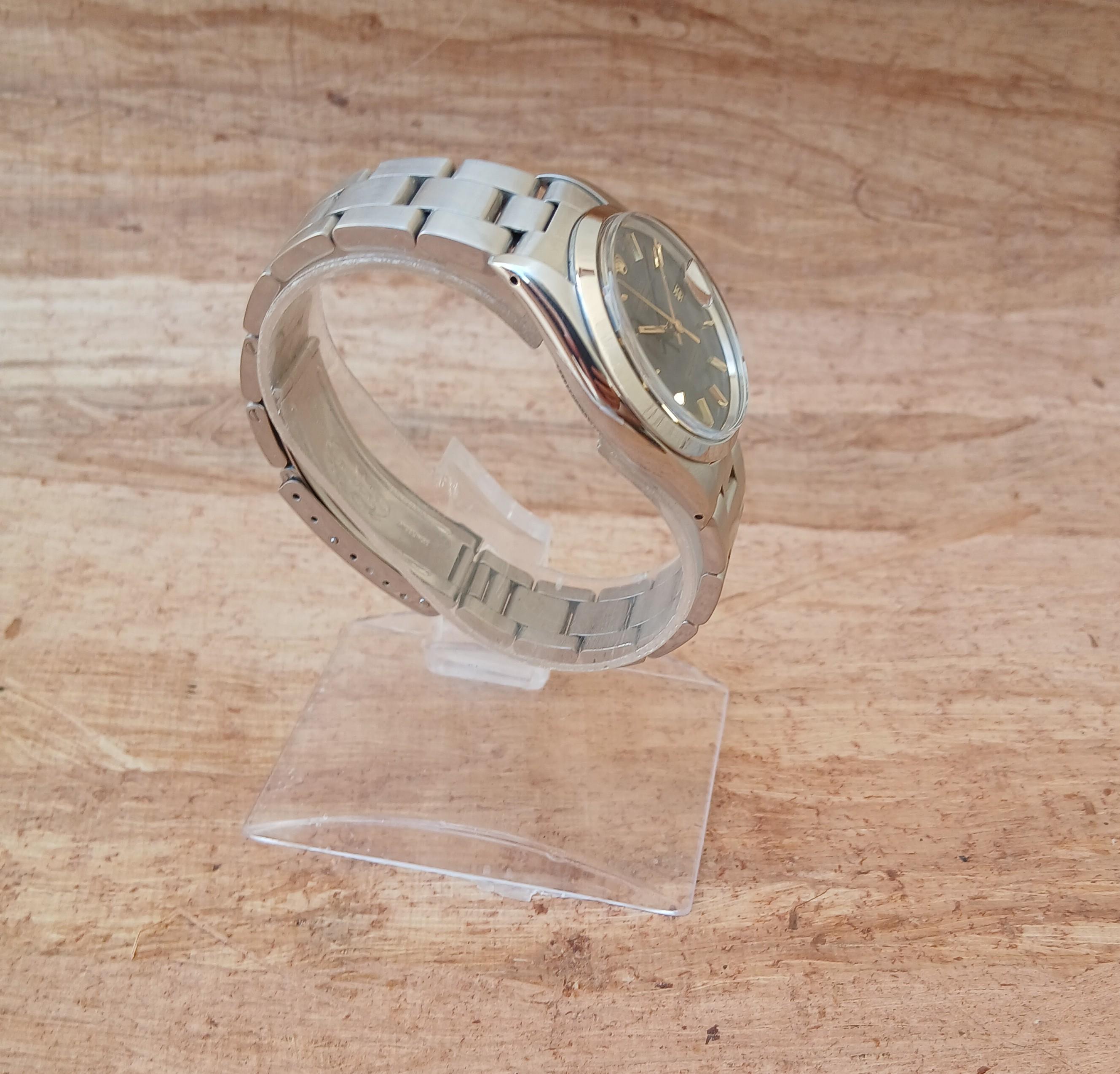 Reloj Rolex Oyster Perpetual Date 1500 Esfera Negra Automático Acero Hombre en venta 9