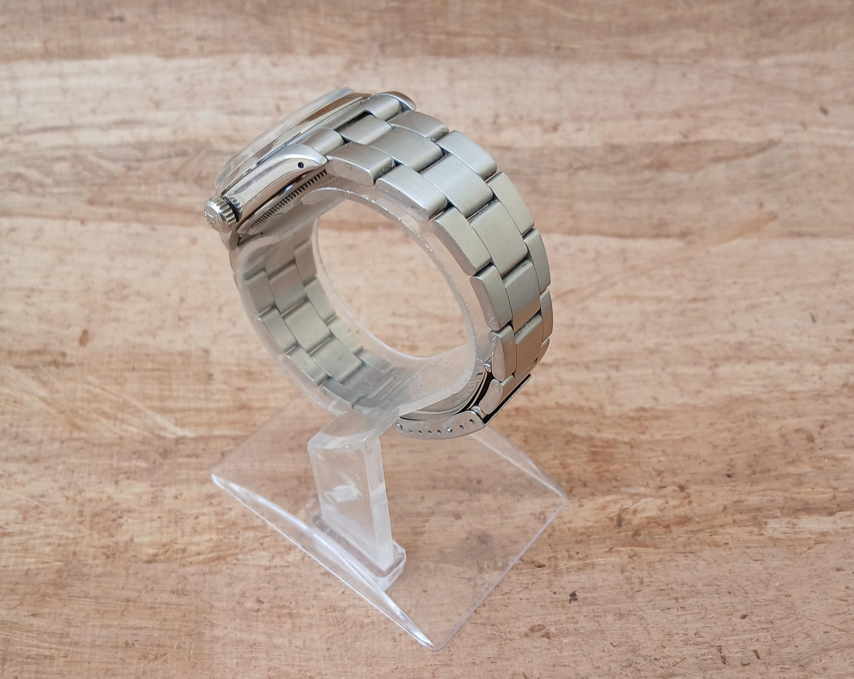 Reloj Rolex Oyster Perpetual Date 1500 Esfera Negra Automático Acero Hombre en venta 14