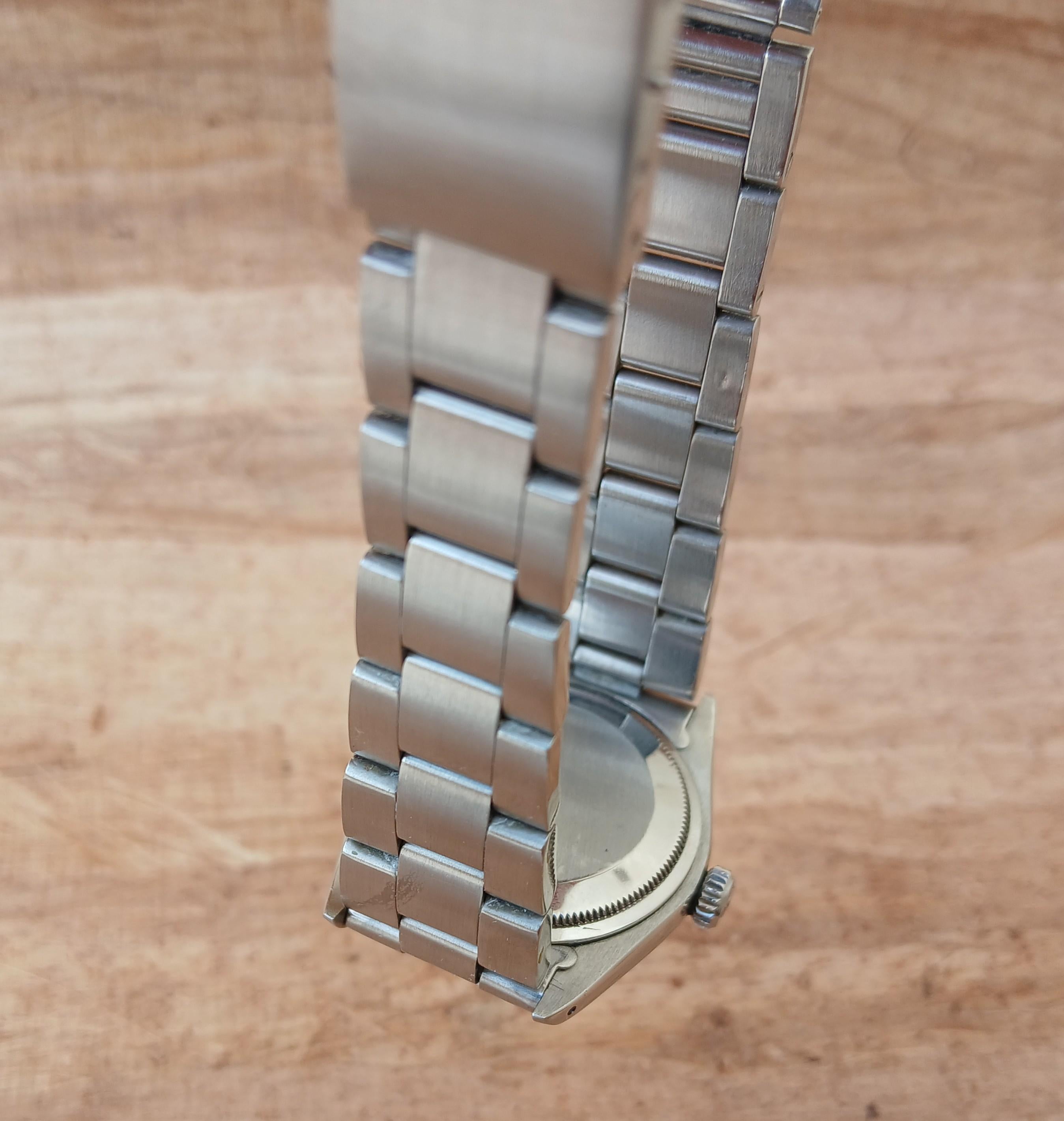 Reloj Rolex Oyster Perpetual Date 1500 Esfera Negra Automático Acero Hombre en venta 4