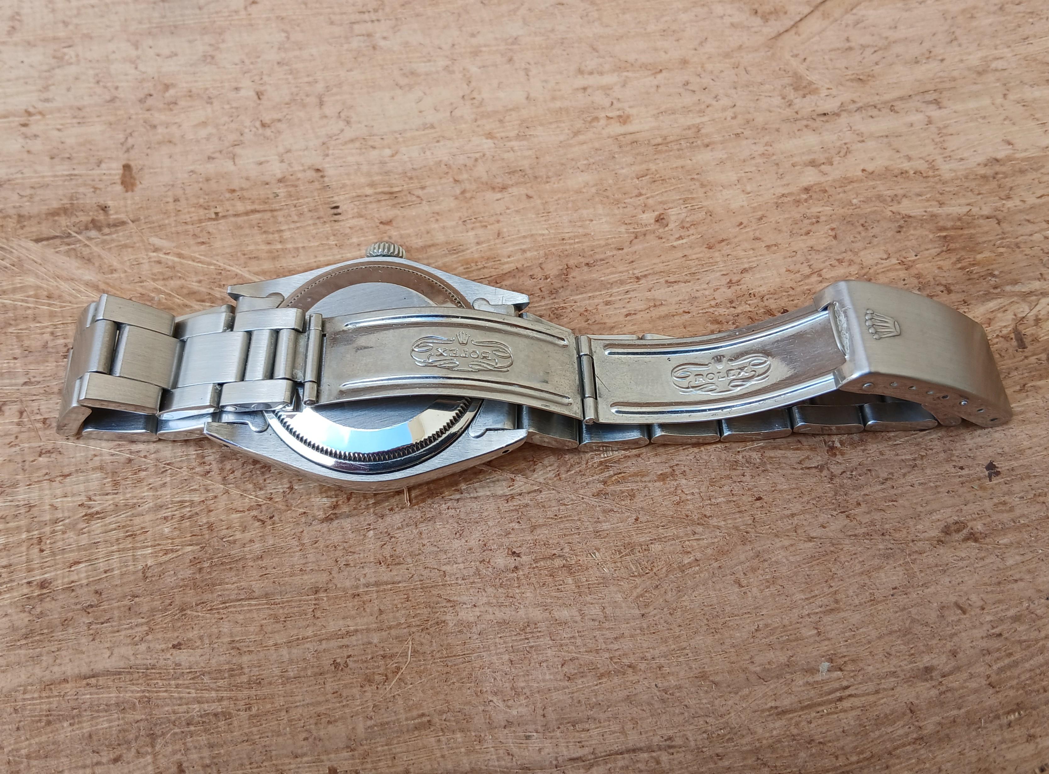 Reloj Rolex Oyster Perpetual Date 1500 Esfera Negra Automático Acero Hombre en venta 5