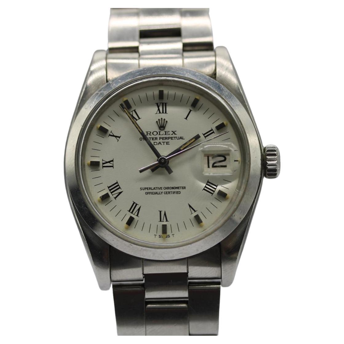 Rolex Oyster Perpetual Date 1500  Cadran Buckley  1979  Boîte et papiers