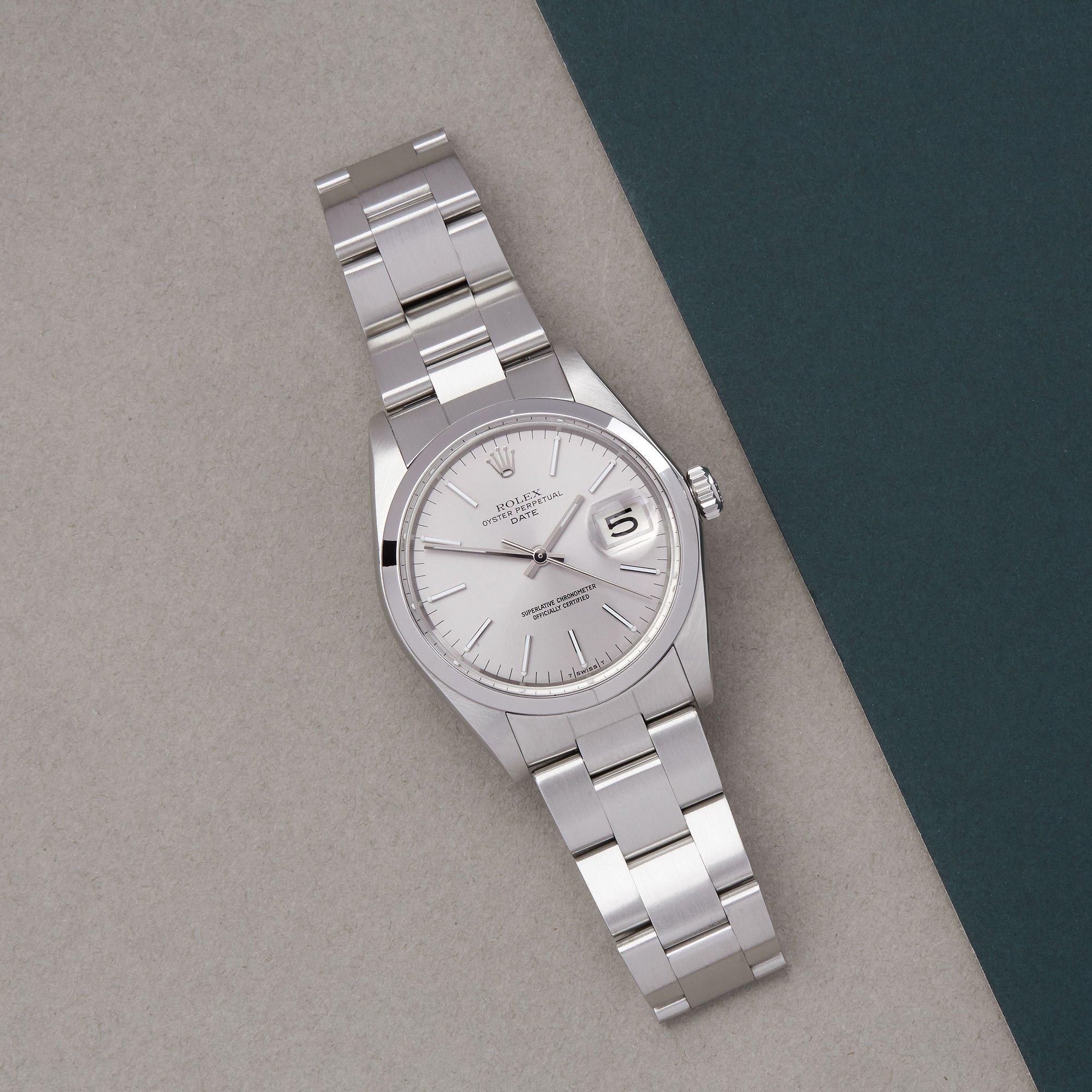 Xupes Reference: COM002719
Manufacturer: Rolex
Model: Oyster Perpetual Date
Model Variant: 0
Model Number: 1500
Age: 1976
Gender: Men
Complete With: Xupes Presentation Box
Dial: Silver Baton
Glass: Sapphire Crystal
Case Material: Stainless