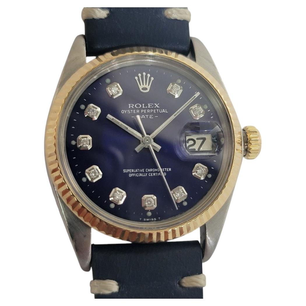 Rolex Oyster Perpetual Date 1500 Herren 1960er 35mm 14k SS Diamant Automatik RA742B