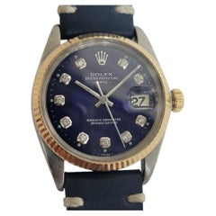 Rolex Oyster Perpetual Date 1500 Mens 1960s 35mm 14k SS Diamond Automatic RA742B