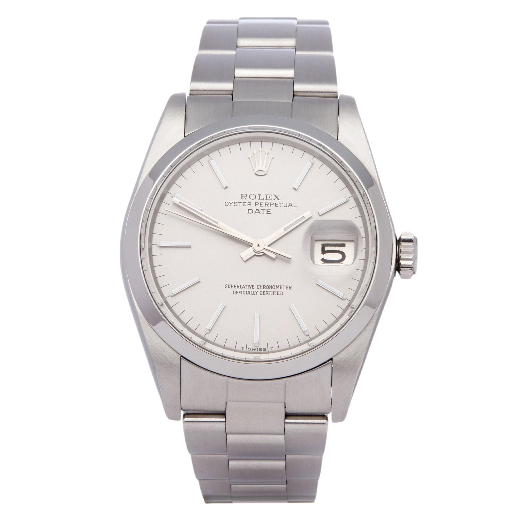 Rolex Oyster Perpetual Date 1500 Men's Stainless Steel Watch