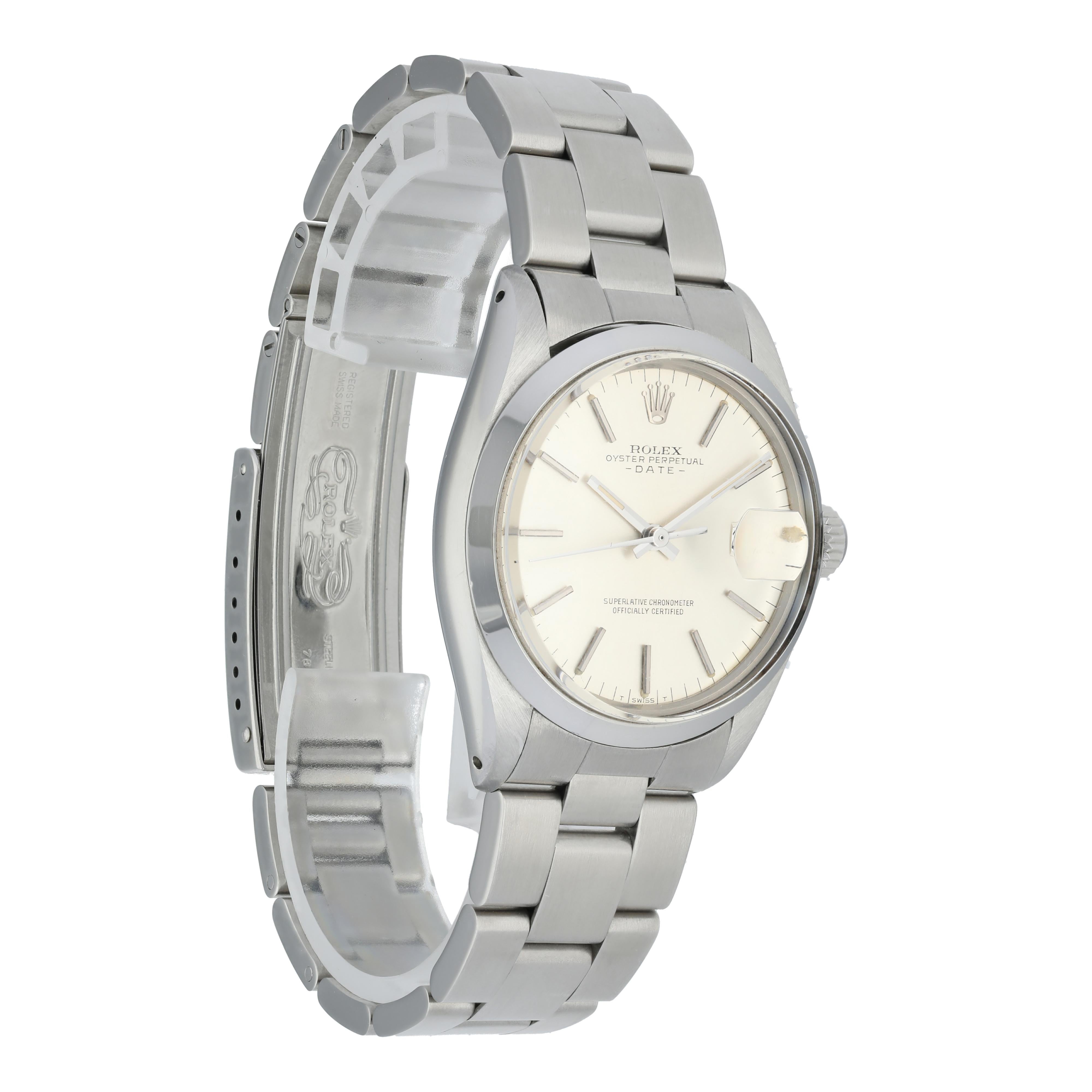 Rolex Oyster Perpetual Date 1500 Men's Watch In Excellent Condition For Sale In New York, NY
