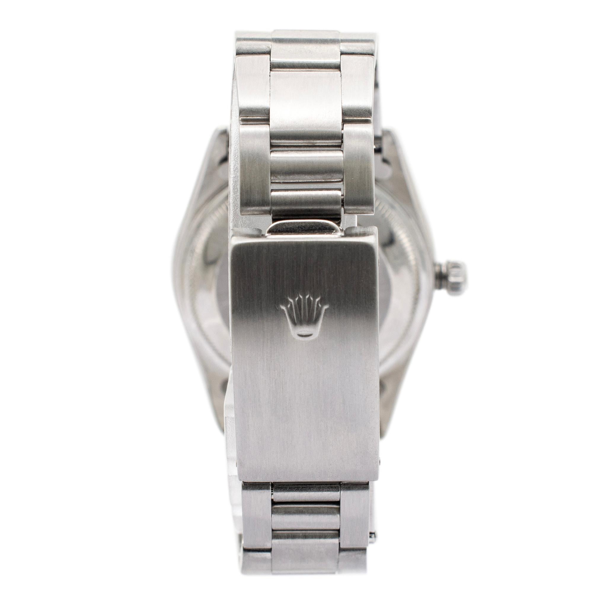 Rolex Oyster Perpetual Date 15000 34MM Edelstahl-Diamant-Lünette Damenuhr (Rundschliff)