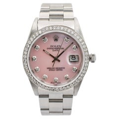 Rolex Oyster Perpetual Date 15000 34MM Edelstahl-Diamant-Lünette Damenuhr