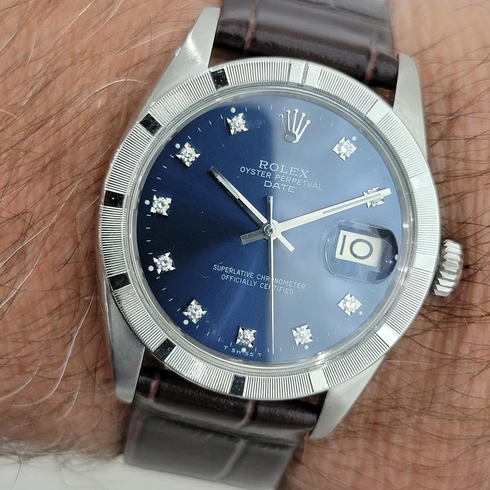 Rolex Oyster Perpetual Date 1501 Mens Diamond Dial Automatic 1960s RA598B im Angebot 9