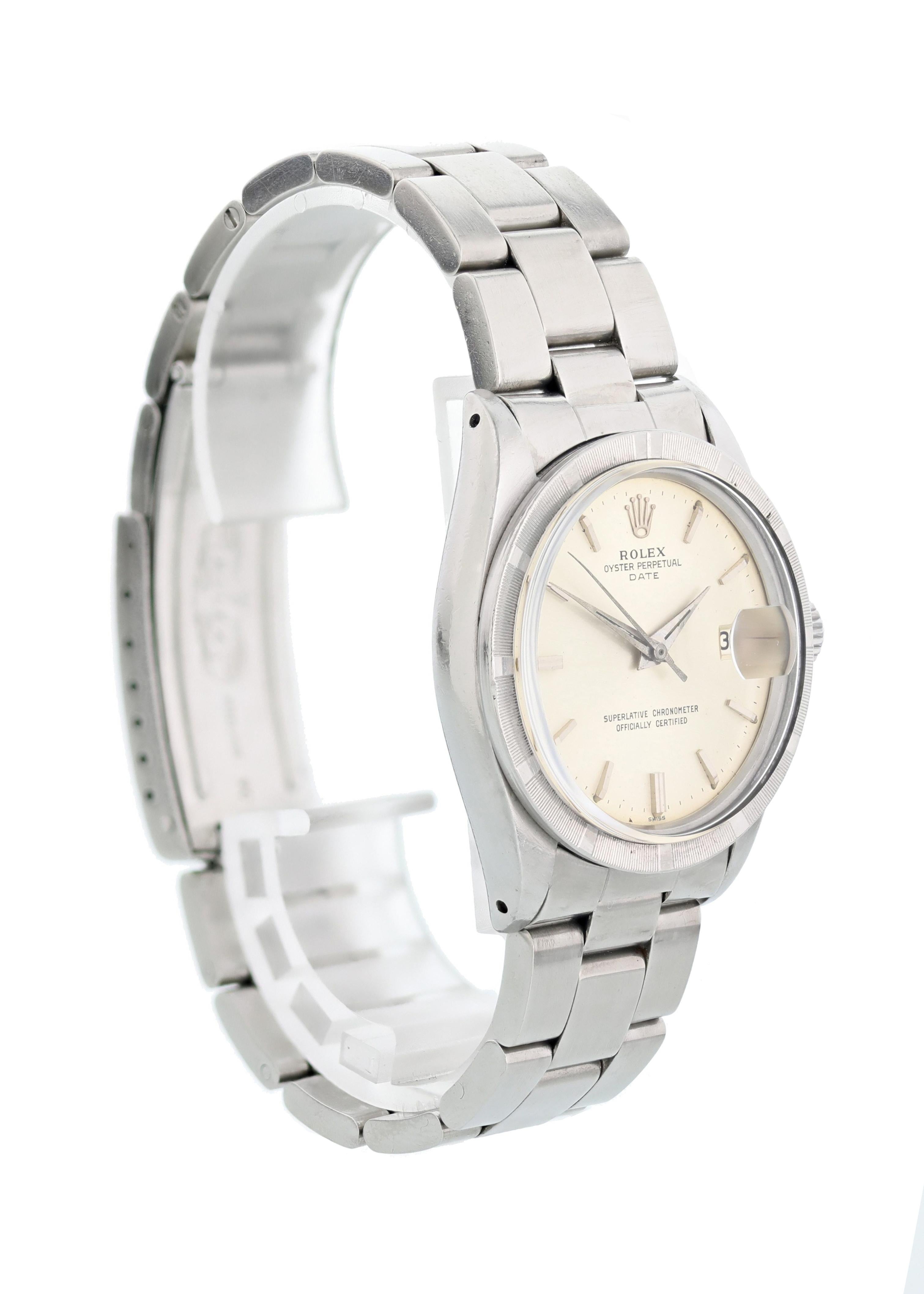 Rolex Oyster Perpetual Date 1501 Vintage Men's Watch In Excellent Condition In New York, NY