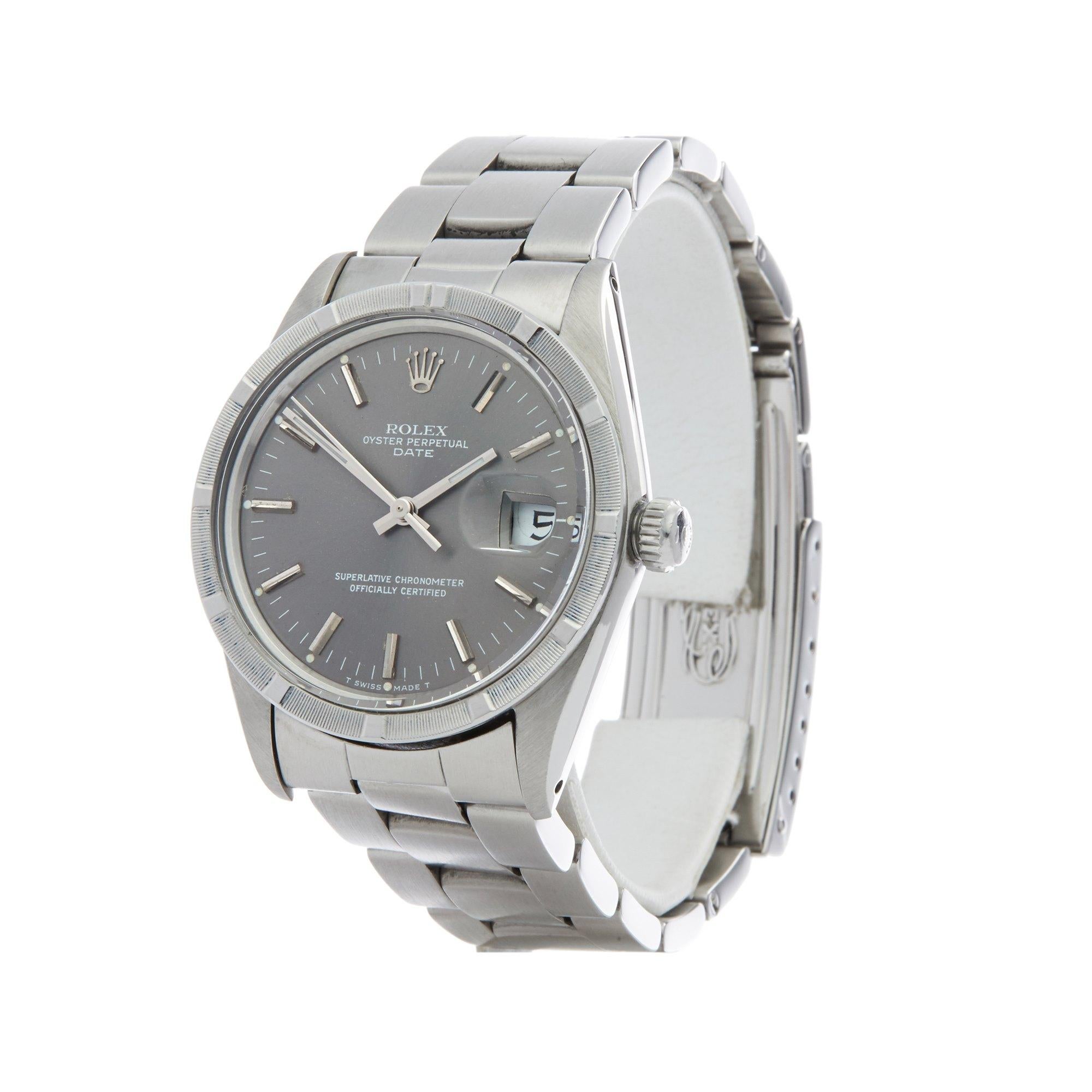 Xupes Reference: W007463
Manufacturer: Rolex
Model: Oyster Perpetual
Model Variant: Date
Model Number: 15010
Age: 1985
Gender: Unisex
Complete With: Xupes Presentation Box
Dial: Grey Baton
Glass: Sapphire Crystal
Case Size: 34mm
Case Material: