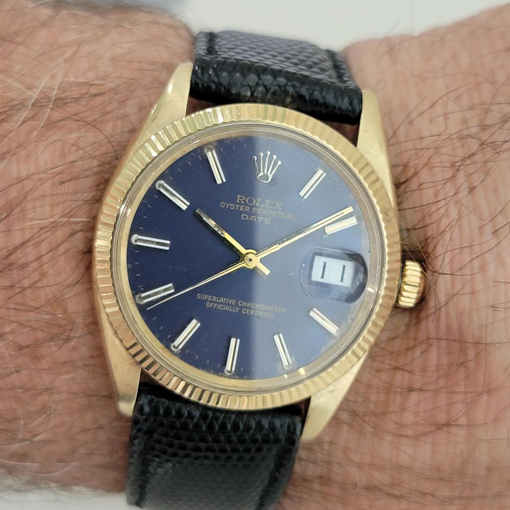 Rolex Oyster Perpetual Date 1503 Oro 14k 35mm Uomo Automatico 1960 RA264C in vendita 11