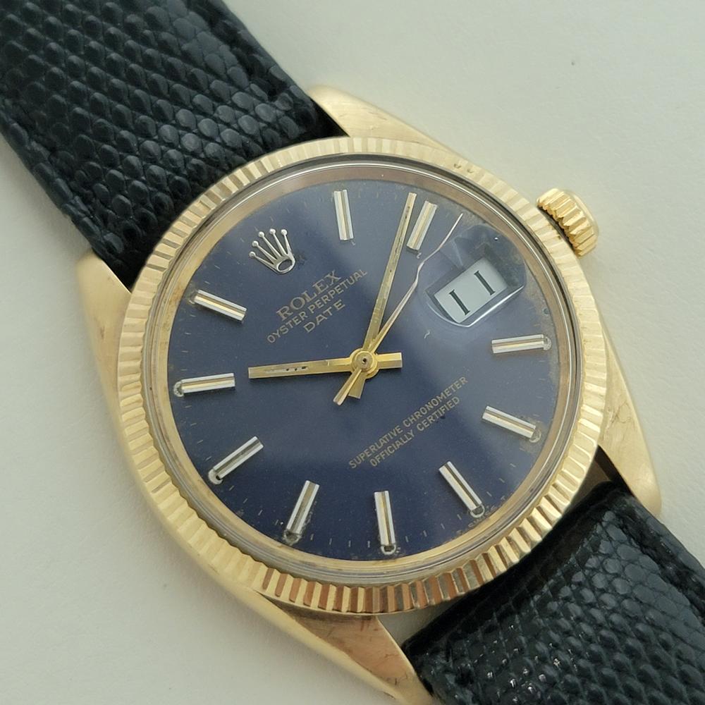 Rolex Oyster Perpetual Date 1503 Oro 14k 35mm Uomo Automatico 1960 RA264C In condizioni ottime in vendita a Beverly Hills, CA