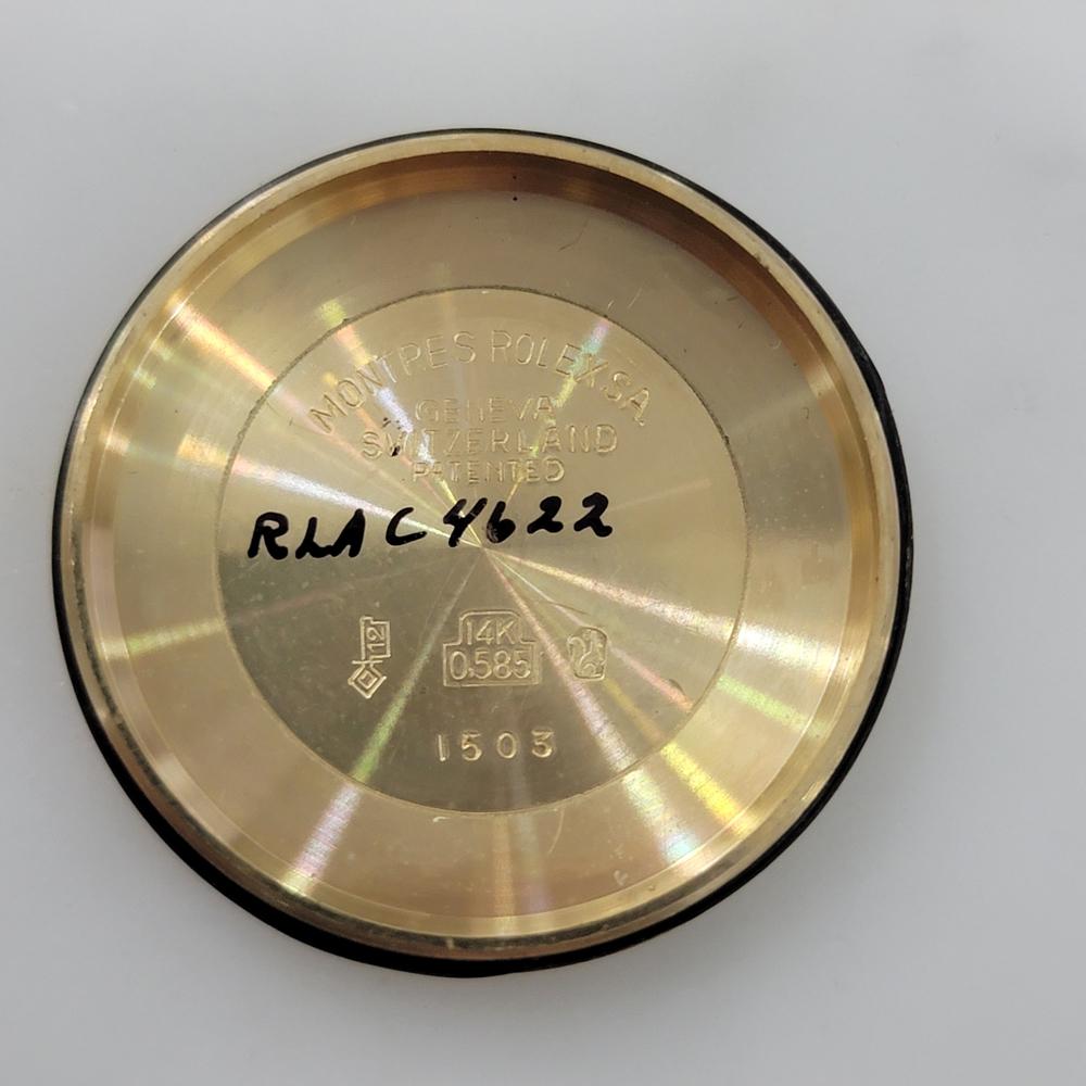 Rolex Oyster Perpetual Date 1503 35mm Oro macizo 14k Automático para caballero 1970 RA674 en venta 8