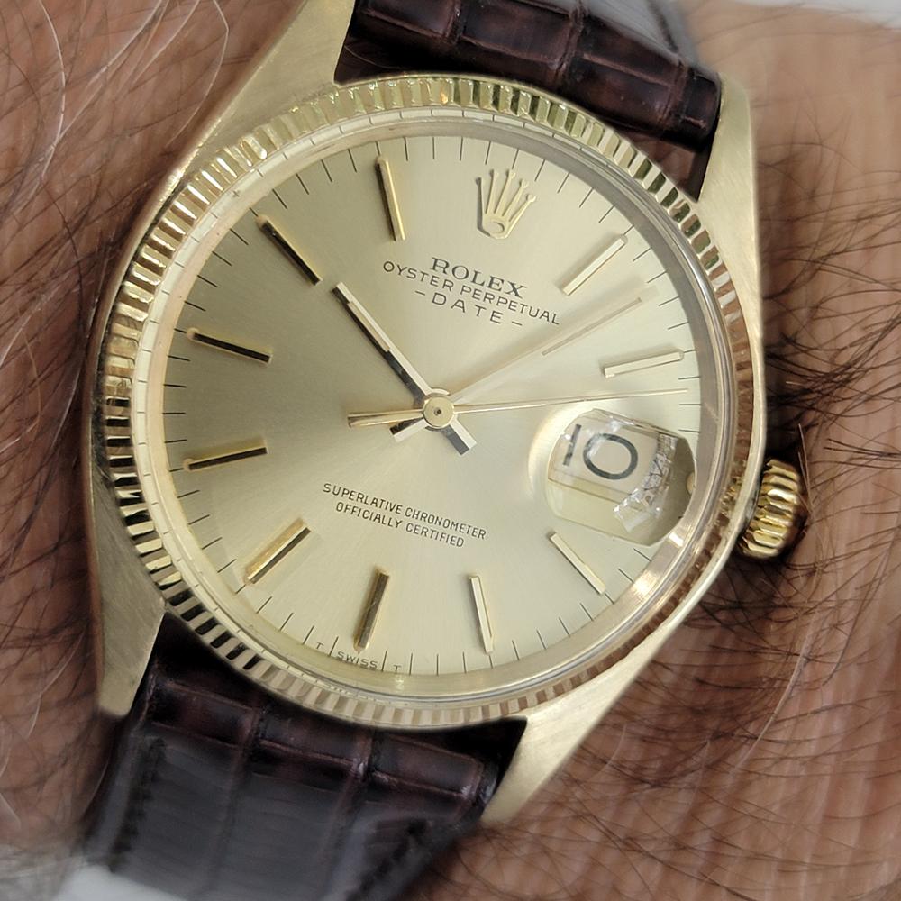 Rolex Oyster Perpetual Date 1503 35mm Oro macizo 14k Automático para caballero 1970 RA674 en venta 9