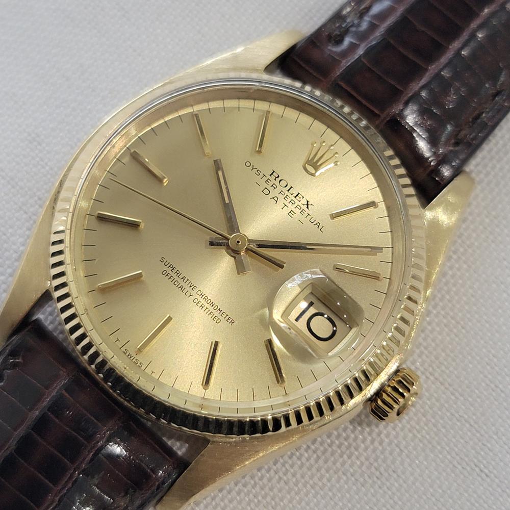 De los hombres Rolex Oyster Perpetual Date 1503 35mm Oro macizo 14k Automático para caballero 1970 RA674 en venta