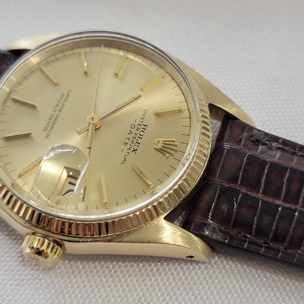 Rolex Oyster Perpetual Date 1503 35mm Oro macizo 14k Automático para caballero 1970 RA674 en venta 2