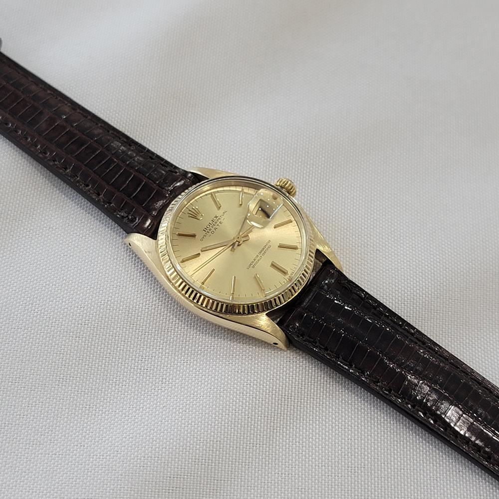 Rolex Oyster Perpetual Date 1503 35mm Oro macizo 14k Automático para caballero 1970 RA674 en venta 3