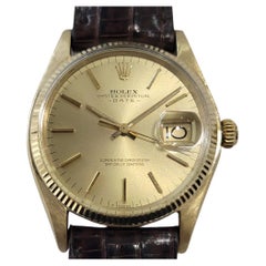 Rolex Oyster Perpetual Date 1503 35mm 14k Solid Gold Mens 1970s Automatic RA674