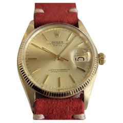 Rolex Oyster Perpetual Date 1503 35mm 14k Solid Gold Mens 1970s Automatic RA674B