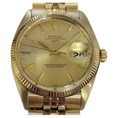 Rolex Oyster Perpetual Date 1503 35mm 14k Solid Gold Mens 1970s Automatic RA741