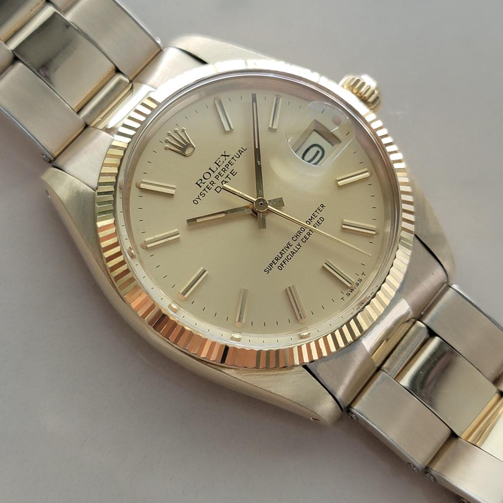 Rolex Oyster Perpetual Date 1503 35mm Hombre Oro macizo 14k Años 70 Automático RA680 en Excelente Estado en Beverly Hills, CA