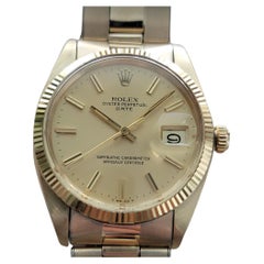 Rolex Oyster Perpetual Date 1503 35mm Mens 14k Solid Gold 1970s Automatic RA680