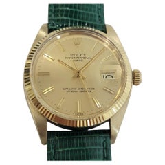 Rolex Oyster Perpetual Date 1503 35mm Mens 14k Solid Gold 1970s Automatic RA680B