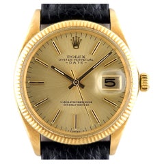 Rolex Oyster Perpetual Date 1503 Gold Sunburst Dial Solid Gold 14k Gold, 1973