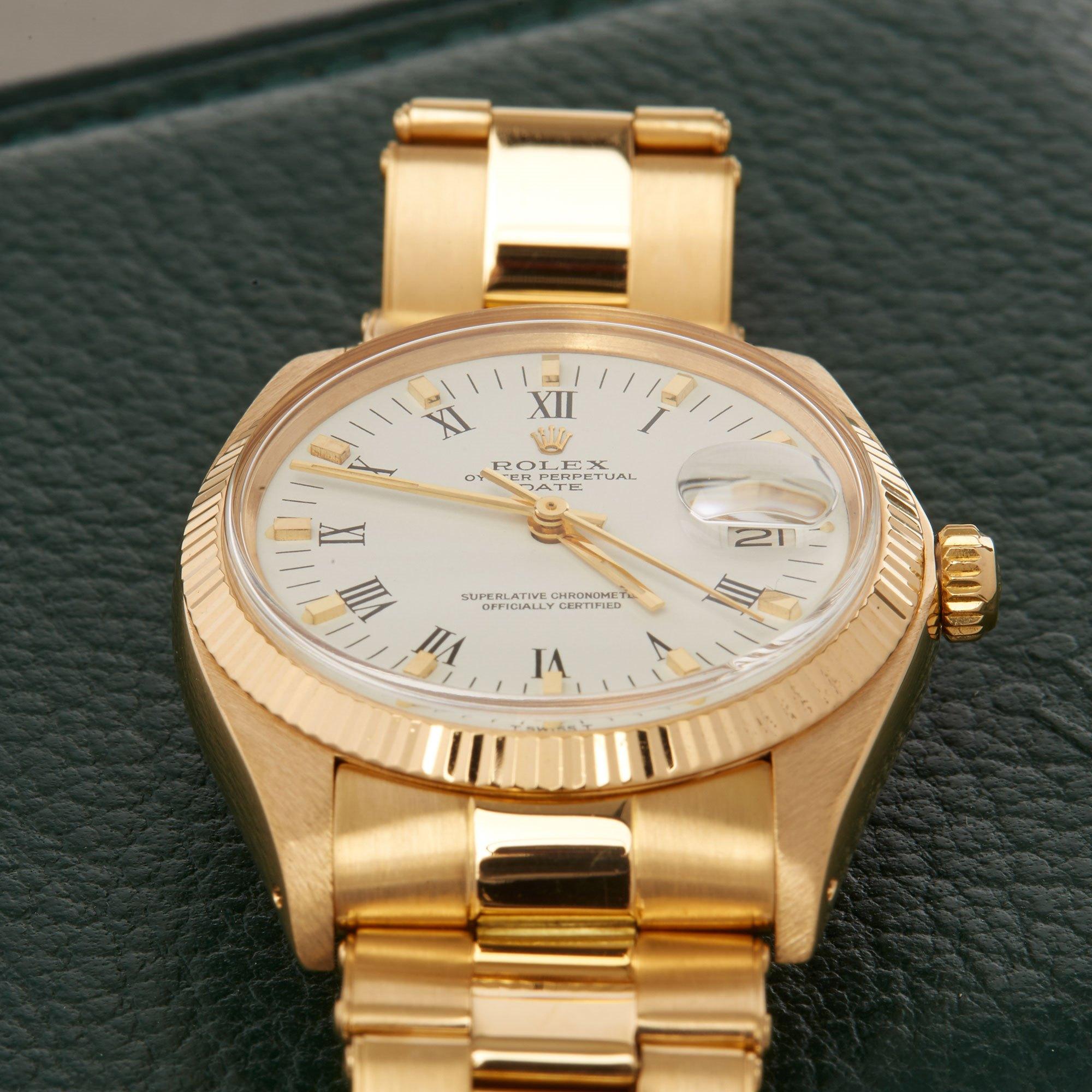 Rolex Oyster Perpetual Date 1503 Unisex Yellow Gold Watch 5